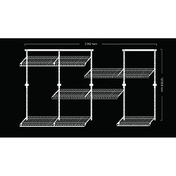 Secury-T Dressing crémaillères modulables blanc 47 pièces 2,38x1,22M en kit