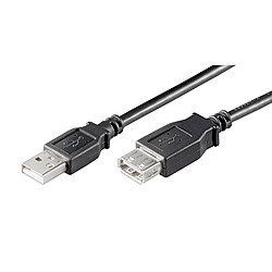 Ewent Ec1011 Câble d'extension noir USB 2.0 Type A mâle vers Type A femelle 1M