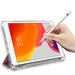 Etui en PU trois volets avec support transparent motif marbré/violet pour votre Apple iPad 10.2 (2020)(2019)