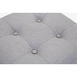 Decoshop26 Tabouret bas repose-pieds pouf capitonné en tissu gris clair pieds en bois 45x46 cm 10_0000061 pas cher