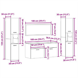 vidaXL Ensemble de meubles de salle de bain 4 pcs blanc brillant pas cher