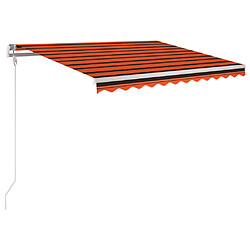 Maison Chic Auvent automatique | Store banne extérieur | Marquise capteur de vent/LED 300x250 cm Orange/marron -MN16463