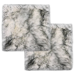 Decoshop26 Lot de 2 coussins de chaise gris foncé mouton véritable 40x40cm DEC021287