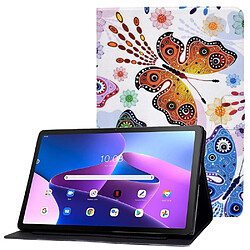 Etui en PU avec support et porte-carte pour votre Lenovo M10 FHD REL/Tab M10 Plus TB-X606F - grand papillon