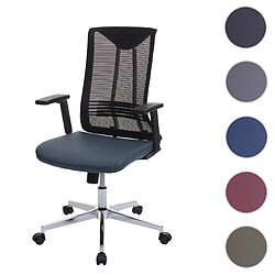 Mendler Chaise de bureau HWC-J53, chaise pivotante chaise de bureau, ergonomique similicuir ~ bleu-Gris