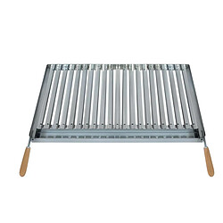 Avis Visiodirect Support Barbecue avec grille et récupérateur de graisse en Inox coloris Gris -80 x 43 x 42 cm