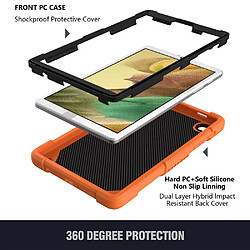 Coque en TPU + silicone avec béquille en forme de papillon et bandoulière orange pour votre Samsung Galaxy Tab A7 Lite 8.7 pouces