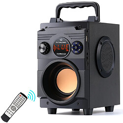 Universal Haut-parleur Bluetooth portable 20W Big Puissance Sandwoofer Subwoofer Subwoofer Basse Parteneurs Son Box Support FM Radio AUX | Haut-parleurs portatifs (Noir)