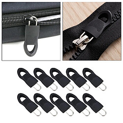 Acheter 10Pcs Détachables Zip Fixer Zipper Tags Réparation Tirette Tab Noir 2.5x1.5cm