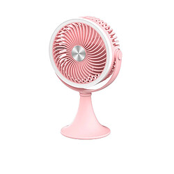 (Rose) Éclairage Petit Ventilateur de Bureau Intérieur Ventilateur de Bureau Extérieur Chargement Usb Portable