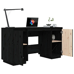 Acheter Maison Chic Bureau,Table de travail pour chambre noir 140x50x75 cm bois massif de pin -GKD29108