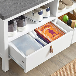 Acheter SoBuy FSR106-W Banc de Rangement avec Coussin Rembourré Meuble Bas Entrée Commode à Chaussure Banquette Confortable