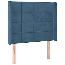 Avis Maison Chic Tête de lit moderne à LED lumineuse pour chambre - Décoration de lit Bleu foncé 83x16x118/128 cm Velours -MN37842