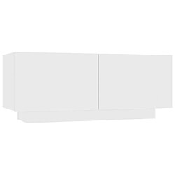 Maison Chic Table de chevet,Table de nuit,Table d'appoint pour salon Blanc 100x35x40 cm Aggloméré -MN79073