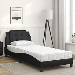 Avis Vidaxl Lit avec matelas noir 90x200 cm similicuir