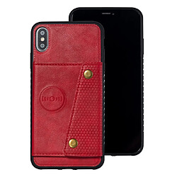 Wewoo Coque Fashion Etui de protection en cuir pour iPhone XS Max Rouge