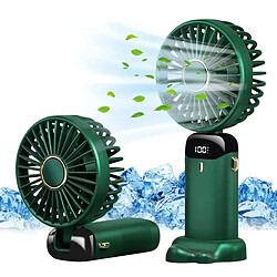 (Vert 2000mAh) Ventilateur Électrique Climatiseur Portable Mini Refroidisseur Ventilateurs de Cou Rechargeables pour Lames de Conditionnement Usb à la Main à la Maison