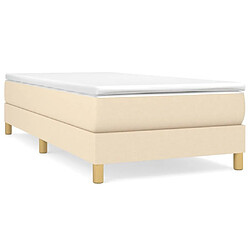 Maison Chic Structures de lit + matelas,Lit à sommier tapissier avec matelas Crème 80x200 cm Tissu -MN74077