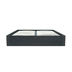 Lit adulte 160 x 200 cm avec coffre de rangement - Simili Noir - ECLIPSE pas cher