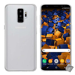 Htdmobiles Coque silicone gel fine pour Samsung Galaxy S9 Plus + film ecran - BLANC TRANSPARENT