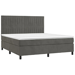 Avis Maison Chic Lit Adulte - Lit simple Lit à sommier tapissier et matelas moelleux - Meuble de Chambre - Gris foncé 160x200cm Velours -MN19466