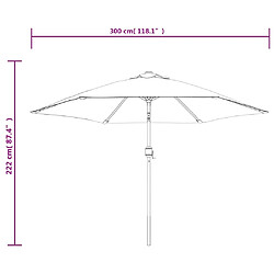 vidaXL Parasol d'extérieur avec poteau en métal 300 cm Noir pas cher