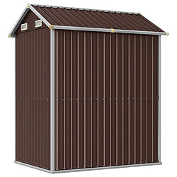 Helloshop26 Abri de jardin cabane cabanon maison de stockage remise extérieur hangar outils robuste 192 x 152,5 x 237 cm acier galvanisé marron 02_0022279 pas cher