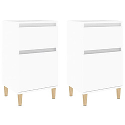 Maison Chic Lot de 2 Tables de chevet,Table de nuit,Table d'appoint pour salon blanc 40x35x70 cm -MN49863