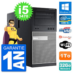 PC Tour Dell OptiPlex 9010 Intel i5-3470 RAM 32Go Disque Dur 1To Windows 10 Wifi - Occasion