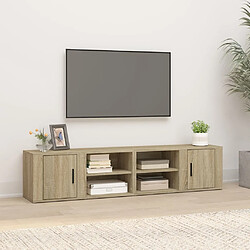 Maison Chic Meubles TV 2 pcs pour salon Chêne sonoma 80x31,5x36 cm Bois d'ingénierie -MN18816