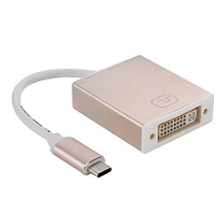 Wewoo Câble or pour MacBook 12 pouces, Chromebook Pixel 2015, Tablette Tactile Nokia N1, Longueur: Environ 10cm adaptateur USB-C / Type-C 3.1 vers DVI 24 + 5