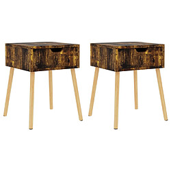 vidaXL Tables de chevet 2 pcs Chêne fumé 40x40x56 cm Bois d'ingénierie