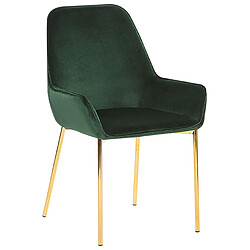 Acheter Beliani Chaise de salle à manger LOVERNA Set de 2 Velours Vert foncé