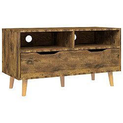 Maison Chic Meuble TV scandinave - Banc TV pour salon chêne fumé 90x40x48,5 cm bois d'ingénierie -MN76168