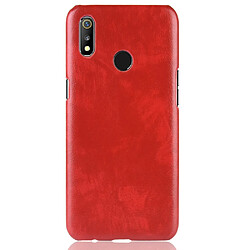 Wewoo Coque antichoc Litchi PC + PU pour OPPO Realme 3 rouge