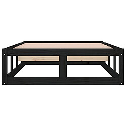 Maison Chic Lit adulte - Lit simple Cadre de lit,Structure du lit Contemporain Noir 100x200 cm Bois massif -MN42363 pas cher