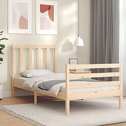 Avis Maison Chic Cadre/structure de lit avec tête de lit pour adulte - Lit Moderne Chambre simple bois massif -MN95654