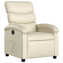 Avis Maison Chic Fauteuil Relax pour salon, Fauteuil inclinable électrique Crème Similicuir -GKD83229