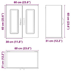 vidaXL Armoire murale de cuisine Kalmar noir bois d'ingénierie pas cher