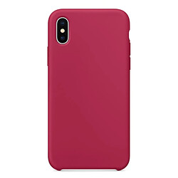 Wewoo Coque Magenta pour iPhone X Couleur Pure Silicone Liquide + PC Dropproof Étui de Protection Arrière