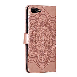 Acheter Etui en PU fleur de malanda avec support et sangle rose pour votre Apple iPhone 8 Plus/7 Plus 4.7 pouces