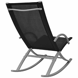 Acheter Maison Chic Lot de 2 Chaises à bascule de jardin Acier et textilène Noir -MN48199