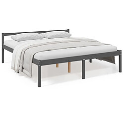 vidaXL Lit pour personne âgée sans matelas 200x200 cm bois pin massif