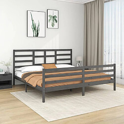 vidaXL Cadre de lit sans matelas bois massif gris 200x200 cm