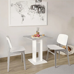 Mes Table bistrot carrée 70x77,5 cm blanche et gris béton