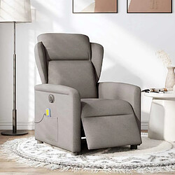 vidaXL Fauteuil de massage inclinable électrique Taupe Tissu