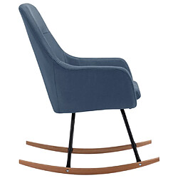 Avis vidaXL Chaise à bascule Bleu Tissu