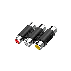 HAMA Adaptateur vidéo, 3 fiches femelles RCA - 3 fiches femelle RCA