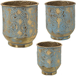 Set de pots de fleurs Alexandra House Living Vert Doré Métal (3 Pièces)