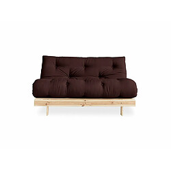 Inside 75 Canapé convertible futon ROOTS pin naturel coloris brown couchage 140x200 cm.